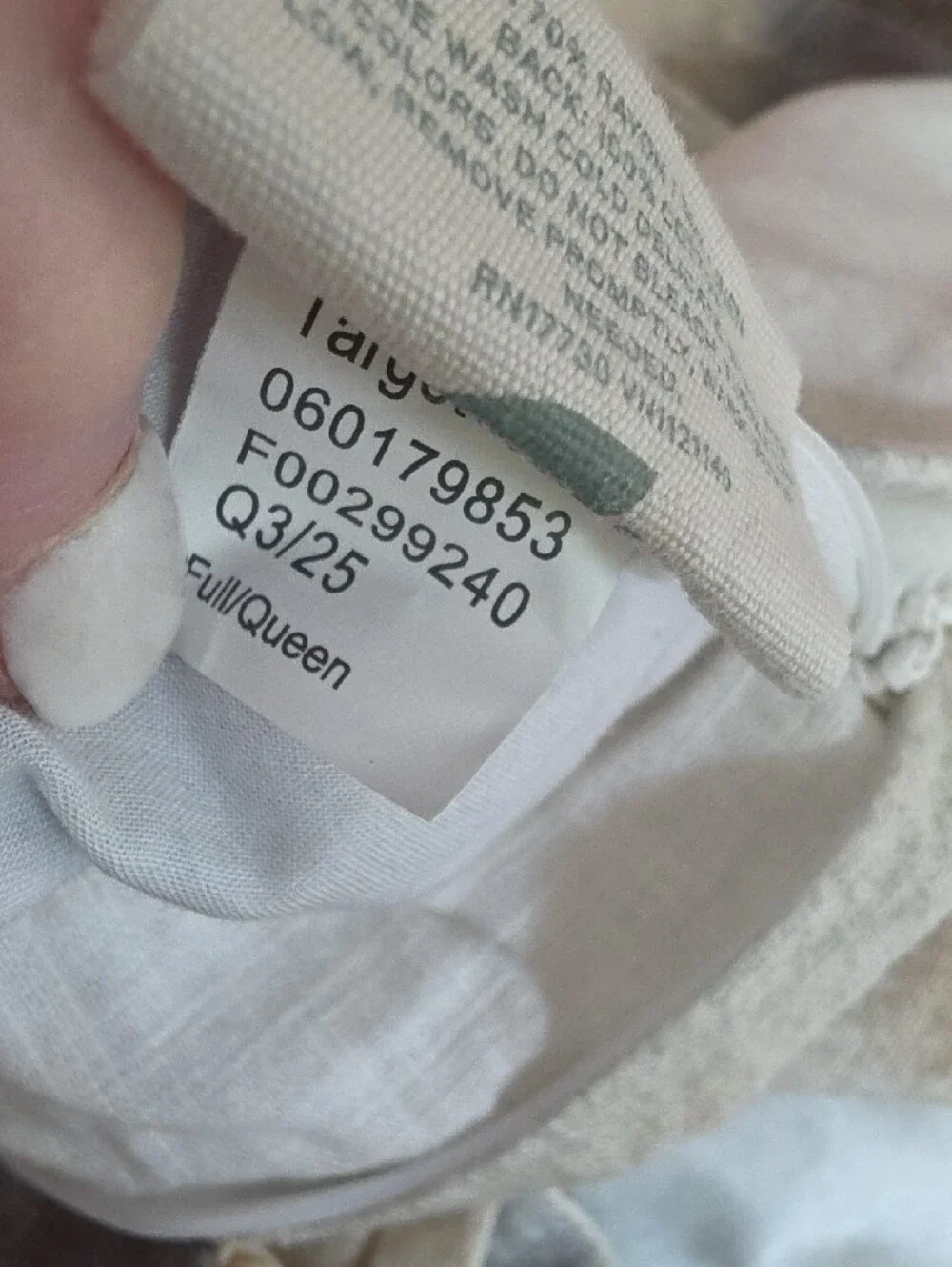 Watercolor Abstract F/Q Duvet Set in Olive& Taupe - Casaluna Heavyweight Linen